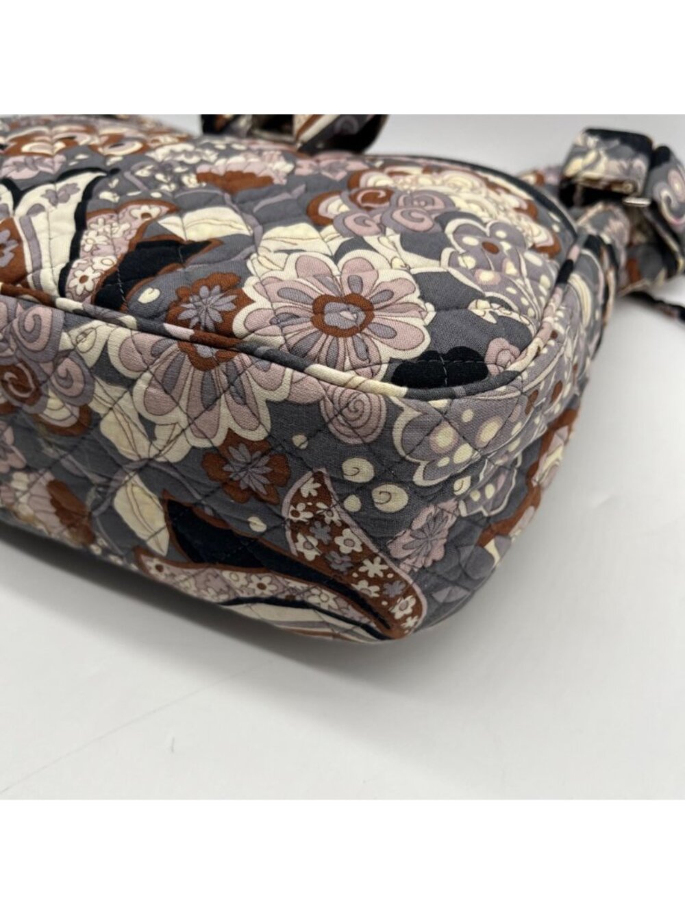 Stephanie Dawn Cocoa Beach Gray Pattern Fabric Crossbody Bag - Picture 8 of 11